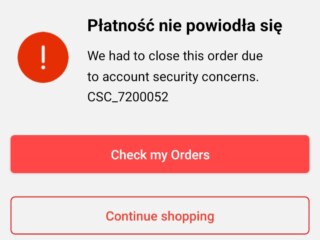 Aliexpress. Błąd przy płatności